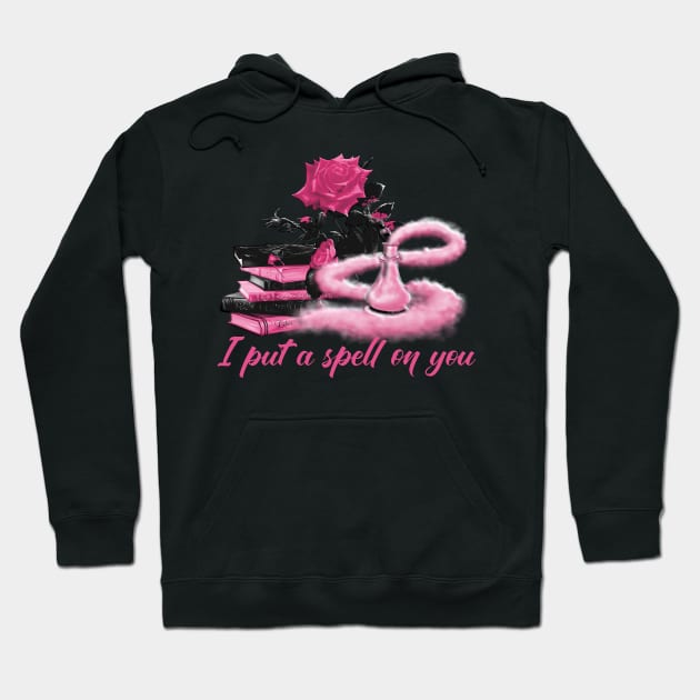 Soft Pink I put a spell on you Hoodie by Kylie Paul